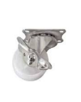 RUEDA NYLON C/BASE GIRAT Y FRENO 100mm (4″)